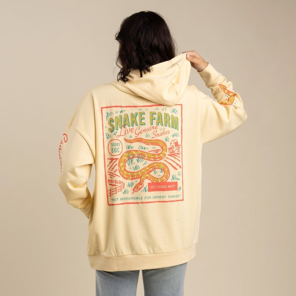 Sendero Provisions Snake Farm Yellow Graphic Hoodie Sweatshirt Oversized Medium